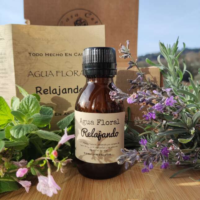 agua floral relajando 100ml mezcla de hidrolatos menta y lavanda 100ml